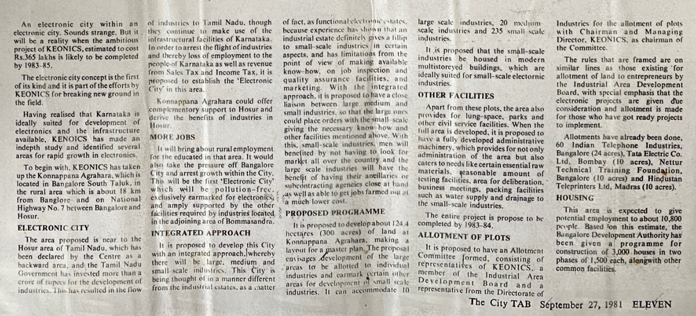 Article detailing R.K. Baliga's predictions for Bangalore