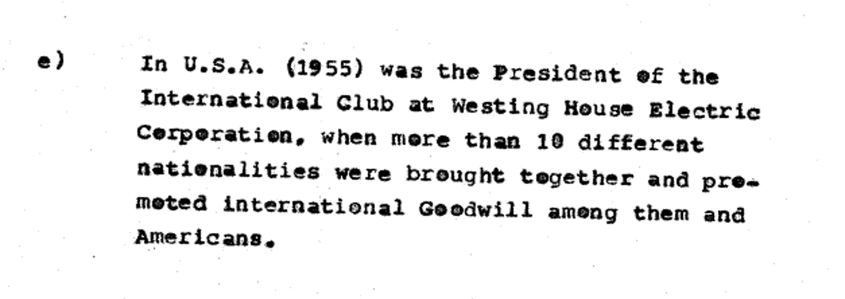 International Club meeting