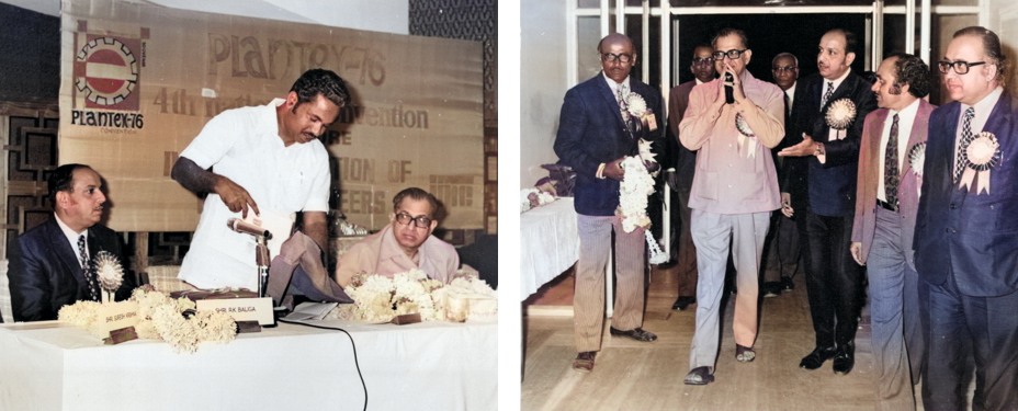 R.K. Baliga with Veerappa Moily